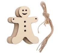 40pcs Blank Wood Gingerbread Men Ornaments for Christmas Season Craft | Pre Drilled Hanging Holes, Twine Included, Smooth Surface for Place Cards, Gift Packages, Family Craft Nights