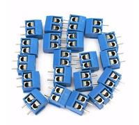 40Pcs Blue 2-Pin Screw Terminal Block 5.08mm Pitch PCB Mount Connector, 300V 16A Phosphor Bronze Stable Performance For DIY Electronics