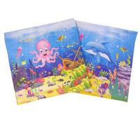 40Pcs Blue Ocean Animal Paper Napkins Under the Sea Turtle Octopus Disposable Luncheon Napkin Summer Dessert Dinner Hand Napkin for Birthday Bay Shower 6.5"