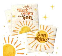 40pcs Boho Sun Napkins-Here Comes the Son Baby Shower Decorations Retro Sunshine First Trip Around The Sun Disposable Paper Napkins for Boy 1st Birthday Party Supplies