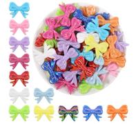 40PCS Bow Beads for Beaded Pens, Focal Beads for Pens, Bow Loose Bead, Acrylic 3D Bowknot Focal Bead for Beadable Pen, Keychain Making, Jewelry Making, Necklace, Bracelet and DIY Crafts (Colorful)