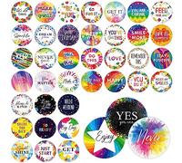 40PCS Bulletin Board Decor, 40 Designs Inspirational Wall Decor Sign Positive Word Wall Art Growth Mindset Cards with PET Film Waterproof Motivation Accents Set for School Classroom Office (6” Each)