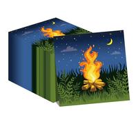 40Pcs Camping Adventure Party Napkins - 6.5x6.5 Inch Disposable Camping Luncheon Napkins, Hiking Theme Party Set with Campfires Adventure Elements for Birthday Parties,Wilderness Supplies,Baby Showers