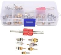 40PCS Car Air Conditioner Valve Core with Remover Tool A/C Schrader Valve Core Replacement for Chrysler GM R134A Systems and Low Pressure Type with O - Ring Complete Replacement Compatibility