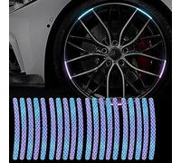 40Pcs Car Wheel Hub Reflective Sticker Car Tire Night Reflective Safety Decoration Stripe,Universal Wheel Hub Reflective Sticker, for Car, Motorcycles,Bicycles