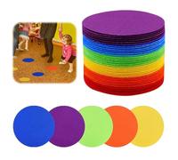 40Pcs Carpet Spots Markers, 4 Inches Premium Floor Velcro Spots, Colorful Circle Carpet Spots for Classroom, for Teacher Supplies, Classroom Decorations, Kids' Activities (5 Colors)