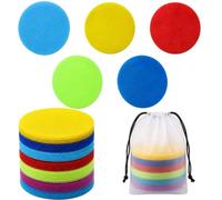 40Pcs Carpet Spots with Storage Bag, 10cm Carpet Markers for Organisation, Physical Training Activities and Home, Colourful Carpet Spots, Seating Arrangements and Group Activities