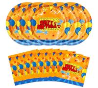40Pcs Cartoon Theme Birthday Party Supplies Anime Theme Plates and napkins Supplies for Baby Shower Decorations Dragon Birthday Party Decorations