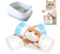 40Pcs Cat Litter Tray Liners, Cat Litter Liners Large with Drawstring, Heavy Duty Cat Poop Bags, Pet Supplies Durable Scratch Resistant Leak Proof, Litter Tray Bags for Cat Litter Box - 64×40 cm