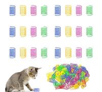 40Pcs Cat Spring Toys, Cat Spring Toys for Cats, Colorful Kitten Toy for Kittens BPA Free Durable Heavy Plastic Interactive Toys to Kill Time,for Swatting, Biting, Cat Toys for Kittens (4 Colors)