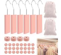 40Pcs Cedarwood Moth Repellent,Natural Cedar Blocks and Cedar Balls Set for Clothes Storage,Long-Lasting Protection Against Cedars Sachets with Hanging Hooks for Drawers,Closets and Storage Boxes