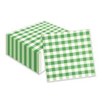 40PCS Checkered Gingham Paper Napkins, 25cm x 25cm Green Disposable Cocktail Beverage Napkins Gingham Serviettes for Cocktails, BBQ Parties, Aftetnoon Tea, Restaurant, Bar, Picnic, Party