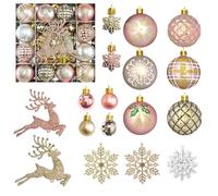 40PCS Christmas Baubles, Xmas Hanging Ball Ornaments Decor, Christmas Tree Decorations Shatterproof Balls Seasonal Decorative Winter Holiday Party Home (Rose gold+Gold)