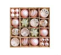 40PCS Christmas Decorations Balls 3.5-6CM Multi-Size(Rose Gold) | Shatterproof plastic, vibrant print, 3.5-6cm mixed sizes, lightweight, for ideal for families with kids or pets