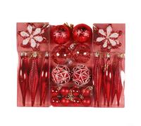 40PCS Christmas Ornaments Balls for Tree Decoration Made of PET Material, for Holiday Celebrations, Wedding, Party and Home Garden Hanging (Red)