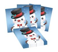 40pcs Christmas Snowman Napkins Decorations Blue Merry Christmas Napkins,6.5 x 6.5 Inch Xmas Dinner Napkins Winter Snowflake Napkins for Christmas Winter New Year Party Supplies Table Decor