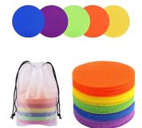 40Pcs Classroom, Carpet Spots for Classroom, Velcro Stickers, Carpet Markers with Storage Bag, 10cm Diameter, 5 Colors, for Teachers, Kids, and Physical Training Activities