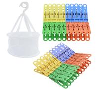 40Pcs Clothes Pegs For Washing Line With Bag Laundry Pegs Non Slip Laundry Clothes Pegs Strong Grip Windproof Clothes Clips Plastic Clothes Pegs And Bag Set Clothespins With Basket for Home Garden