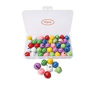 40pcs Colorful Painted Jingle Bell Metal Small Bells, for Christmas Wedding Decoration Pet Ornaments and DIY Crafts Sewing, 8 Colors, 22mm