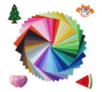 40pcs Coloured Felt Fabric Scraps, 15 x 15 cm Fuzzy Felt, Fabrics DIY Craftwork Sewing Patchwork, 1mm Thick Patchwork Sewing Felt Square for Art and Craft