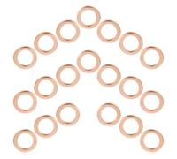 40pcs Copper Sealing Washer for Oil Drain Plug and Brake Line | 0.4 Inch Flat Gasket, Copper Construction, Golden Finish, Precise Fit for Hvac Systems and Construction