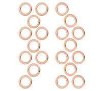 40pcs Copper Sealing Washers Small Flat Gasket for Brake Line | 0.4 Inch Seal Rings, Copper Construction, Golden Finish, for Car Oil Drain Plug and Hvac Systems