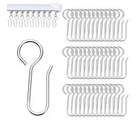40Pcs Curtain Hanging Hooks, S Shaped Track Glider Hook, Stainless Steel Drape Wire Hooks for Window Curtain Door Curtains Bathroom