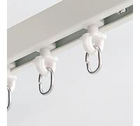 40PCS Curtain Track Glider Hooks White & Black Roller Wheels Mute Pulley Accessories for Replacement Curtain Tracks Smooth Operation Carriers Home Décor Essentials