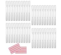 40pcs Cuticle Oil Pens, 3ml Empty Nail Polish Pens Transparent Twist Pen Refillable with Brush Tip and Label Stickers for Cosmetic Container Lip Eyelash Growth Liquid Essential Oil Applicators