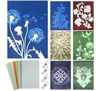 40PCS Cyanotype Paper Kit Colorful A5 High Sensitive Sun Art Paper with Acrylic Panel and 4 Clips Print Cyanotype Papers Craft Kits for Kids Adults Arts Crafts DIY Projects (A5 5.8X8.3 inch)