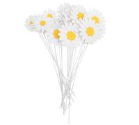 40pcs Daisy Cake Toppers Paper Floral Decorations | White Lightweight Picks, Charming Floral Design, Quick Decoration for Cakes, Thanksgiving Tables, Bakery Owners and Party