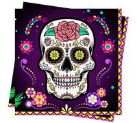 40Pcs Day of The Dead Napkins Decorations Halloween Napkins Serviettes Mexico Linen Dia De Los Muertos Decor Paper Napkin Table Decorations for Halloween Party Tableware Home Decor 33x33cm