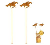 40pcs Derby Cocktail Stirrers, 20x6cm/7.87x2.36in Premium Horse Racing Picks Drink Stirrers Funny Cocktail Sticks Accessories Suitable for Beverage Party Bar Weddings