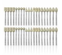 40PCS Diamond Grinding Burr Bit Set for Rotary Tool with 1/8 Inch Shank Diamond Burr Bits for Carving Engraving and Polishing Tasks, Multi Shape Abrasive Bits for Stone Glass and Detail Work