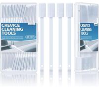 40Pcs Disposable Crevice Cleaning Brushes for Small Spaces, Detail Gaps Scrub Cleaner Brush Set for Toilet Bowl Corner, Groove Household Cleaning Tool for Window Track, Blind, Door, Vent Fan, Stove