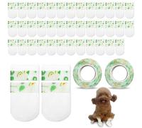 40Pcs Disposable Dog Boots for Injured Paws, Waterproof Dog Socks Paws Stop Licking, Pet Paw Protectors Dog Shoes with 2 Self Adhesive Bandage 4M for Indoor & Outdoor Walking Use M 16-33lb