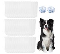 40PCS Disposable Dog Socks, Waterproof Dog Socks for Injured Paws, Pet Boots with Self Adhesive Bandage, Stop Licking Pet Paw Protectors for Indoor Outdoor Walking Traveling Use, M 16-33lb