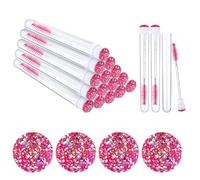 40PCS Disposable Mascara Brushes Tubes Set, 20 Empty Mascara Wand Tube with 20 Eyelash Brush for Eyelash Extension Lash (Pink)