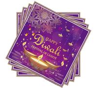 40Pcs Diwali Decorations for House,Indian Diwali Paper Cocktail Napkins,Disposable Paper Napkins Dinner Party Napkins for Indian Festival of Diwali Lights Party Table Decorations,33x33cm