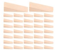 40pcs Door Stop Wedge Triangular Shape with Slanted Tip 7x2x2cm | Natural Wood Material with Striped Texture, Anti-slip Design, Protects Hardwood Floors, for Office and Bathroom Use