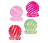 40Pcs Dot 7 Inch Paper Plates Party Tableware Set, Dinner Paper Dessert Cake Plates Serviettes Disposable Tableware Set for Graduation Holiday Wedding Birthday Party Baby Shower Decorations Gold