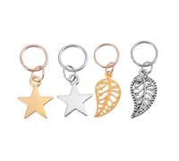 40Pcs Dreadlock Rings Hair Braid Pendants Braiding Accessories for Women Gold and Silver Star Leaf Charms for Party Wedding Performance Decorations