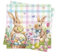 40Pcs Easter Bunny Napkins Egg Napkins Easter Decorations Floral Spring Bloom Paper Napkins 33x33cm Kids Birthday Napkins Easter Table Decoration Party Supply Home Decor