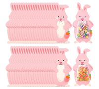 40PCS Easter Easter Gift Bags, Bunny Easter Sweet Bags, Easter Cellophane Bags, Party Bag Fillers With Candy, Cookies, Chocolate, Party Gift Supplies For Easter Party Favors