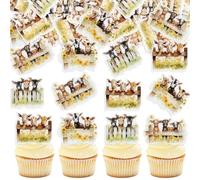 40PCS Edible Goat Cupcake Toppers Glutinous Rice Paper Animal Theme Goat Cake Decorations for Goat Theme Baby Shower Wedding Birthday Party Supplies