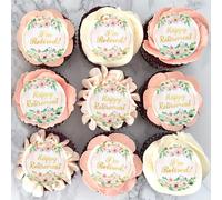 40PCS Edible Happy Retirement Cupcake Toppers New Journey Begins No Work Zone Adventure Begins Cupcake Picks Retirement Theme Farewell Birthday Party Cake Decorations Supplies pink (pink2)