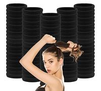 40PCS ELASTICS HAIR TIES , 4cm black hair bobbles, Seamless no-metal ponytail holders hair bands for women… (black)