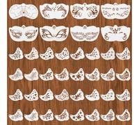 40Pcs Face Painting Reusable Stencils, Make-Up Paint Plastic Tattoo Stencils Face Gems Versatile Drawing Templates Kit for Kids Holiday Party,Halloween,Makeup Festival,DIY Art