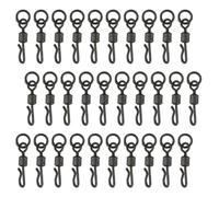 40pcs Fishing Rolling Swivels Connector for Lures and Leaders, Black | Alloy Copper Build, Heavy-duty Load Bearing, Fast Rig Changes, Reduces Line Twist for Freshwater Shore Fishing
