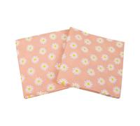 40Pcs Floral Napkin Paper, White Daisy Napkin Pink Floral Napkins Disposable Paper Serviettes for Afternoon Tea, Easter, Baby Shower, Wedding Party Table Decoration